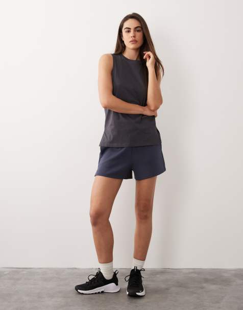 4505 Icon cotton drop armhole vest with quick dry finish in dark grey