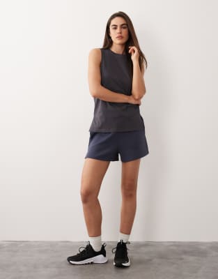 4505 Icon Cotton Dropped Armholes Tank Top With Quick Dry Finish In Gray