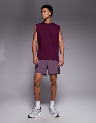 4505 Icon Cotton Oversized Pump Training Tank Top With Quick Dry Finish In Red