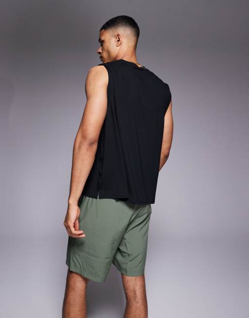 4505 Icon cotton oversized pump training tank with quick dry finish in black  , 2 of 4