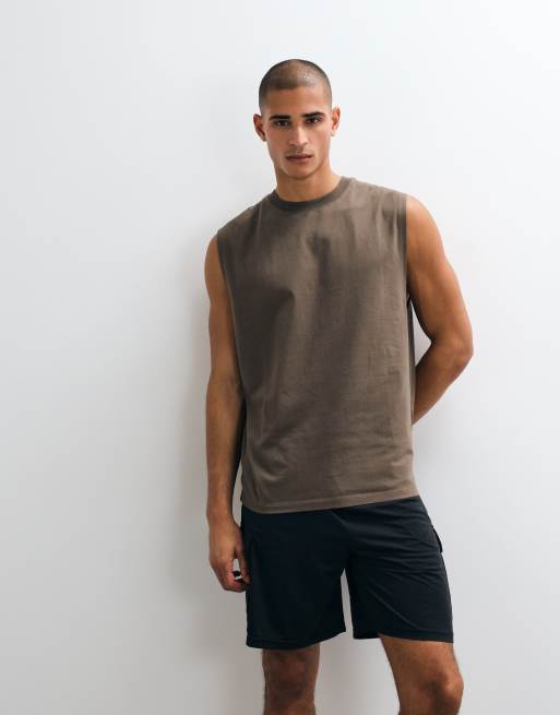 4505 Icon cotton oversized pump training tank with quick dry finish in caper, 4 of 5