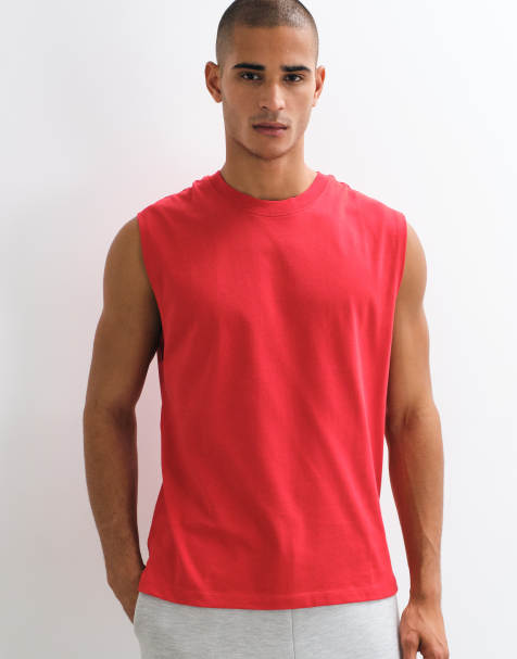 4505 Icon cotton oversized pump training tank with quick dry finish in deep red - view 1