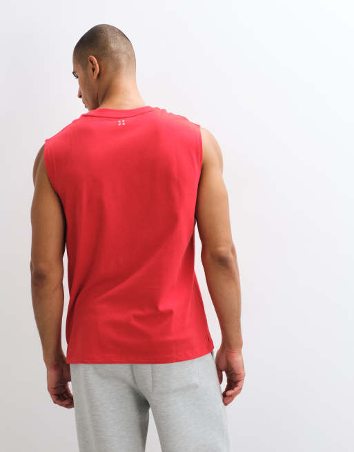 4505 Icon cotton oversized pump training tank with quick dry finish in deep red, 5 of 5