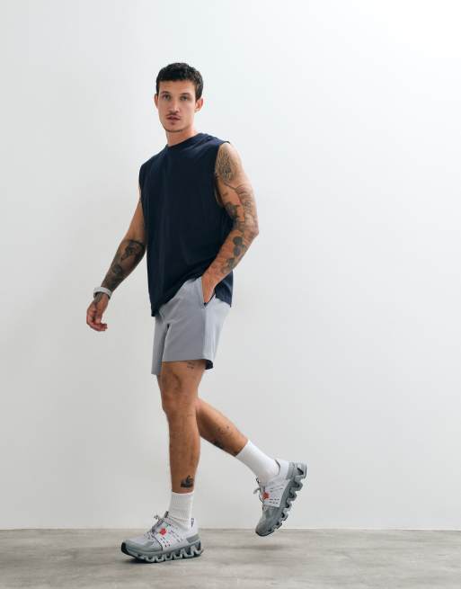 4505 Icon cotton oversized pump training tank with quick dry finish in navy, 3 of 5