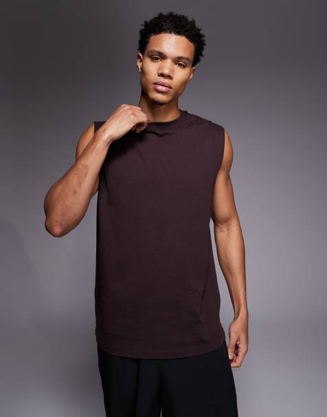 4505 Icon cotton oversized pump training tank with quick dry finish in washed brown - view 1