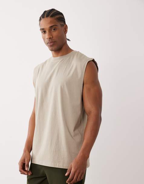 4505 Icon cotton oversized pump training tank with quick dry finish in washed greige - view 1
