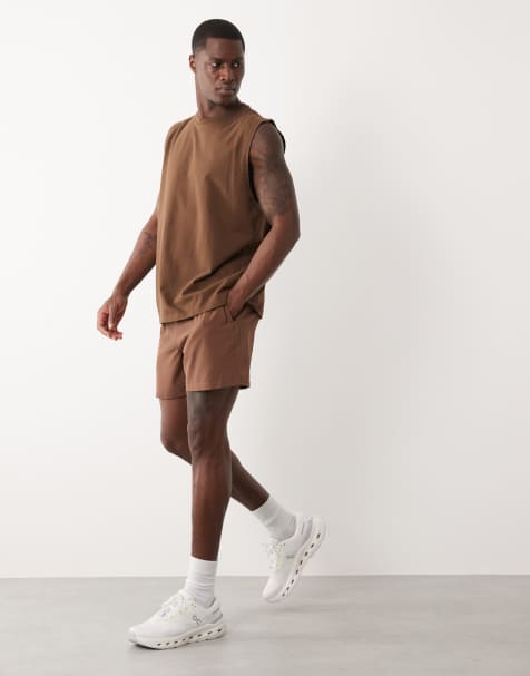 4505 Icon cotton oversized pump training tank with quick dry finish in washed light brown - view 1