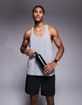 [ASOS] 4505 Icon cotton stringer singlet with quick-dry finish in grey marl 2XS Grey Marl