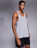 [ASOS] 4505 Icon cotton stringer singlet with quick dry finish in grey XS Grey marle
