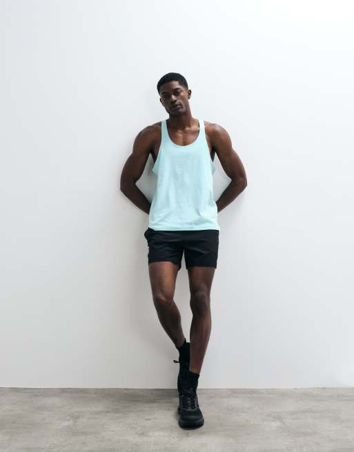 4505 Icon cotton stringer singlet with quick dry finish in mint, 4 of 5
