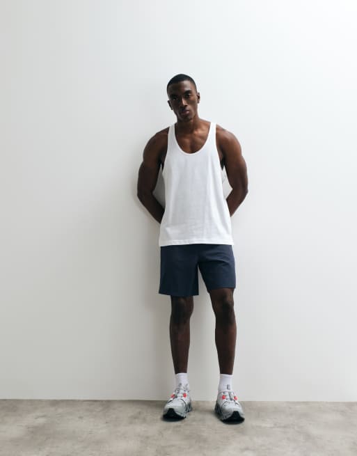 4505 Icon cotton stringer singlet with quick dry finish in white, 4 of 5