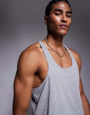 4505 Icon Cotton Stringer Tank Top In Gray