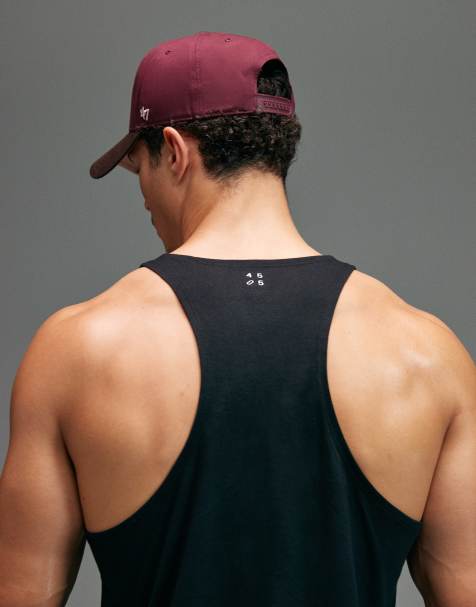 4505 Icon cotton stringer tank top with quick dry finish in black - view 1