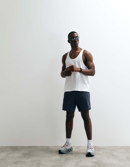 4505 Icon cotton stringer vest with quick dry finish in white, 2 of 5