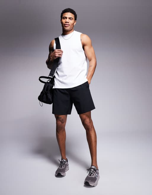 4505 Icon cotton training vest with quick dry finish in white 