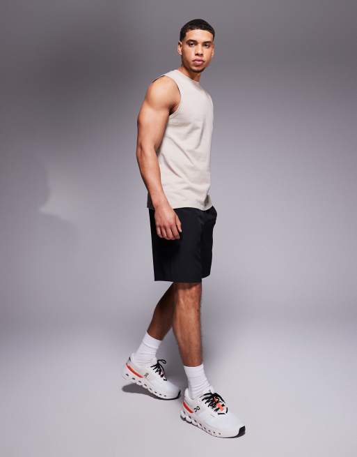 4505 Icon cotton training vest with quick dry finish in stone