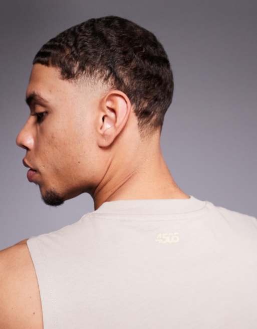 4505 Icon cotton training vest with quick dry finish in stone