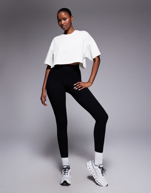 4505 Icon cropped heavyweight cotton t-shirt with back print in vintage white , 3 of 4