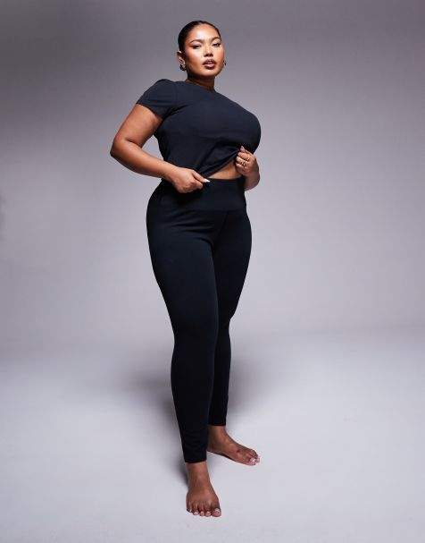 4505 Icon Curve soft touch yoga leggings in black - view 1