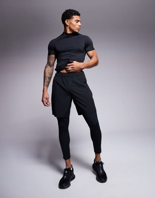 4505 – Icon – Czarne szybkoschnące legginsy sportowe base layer z kieszenią na telefon 