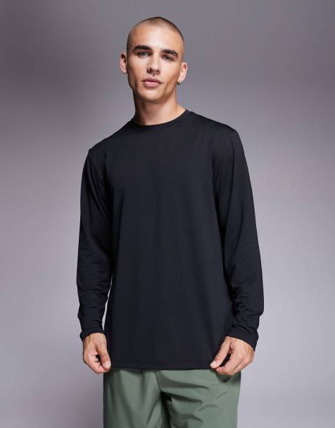 4505 – Icon – Czarny szybkoschnący siateczkowy T-shirt sportowy z długimi rękawkami - view 1