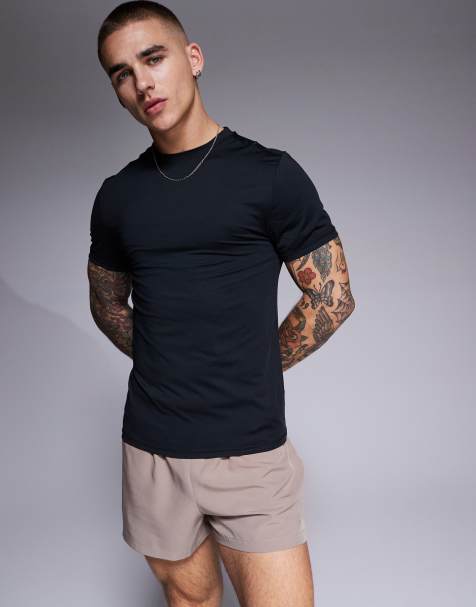 4505 Icon muscle fit training t-shirt with quick dry in black 