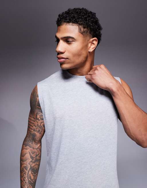 Tee Shirt Homme Sans Manches Tricot De Corps Blanc Homme, 100