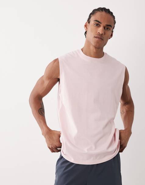 4505 - Icon - Débardeur de sport oversize en coton à séchage rapide - Rose délavé - view 1