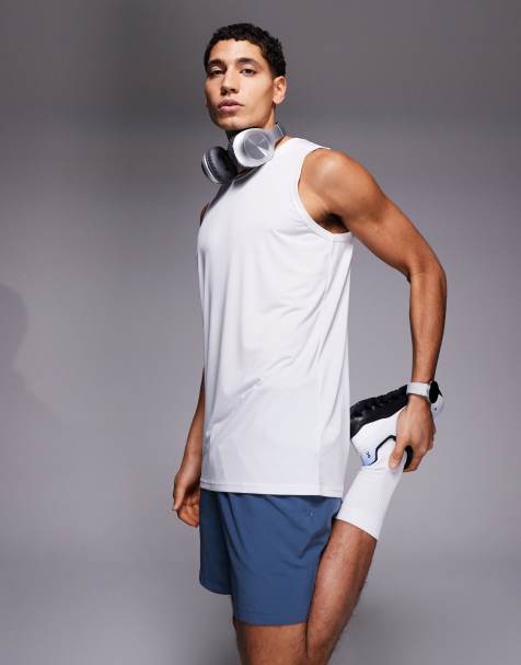 4505 - Icon - Débardeur d’entraînement ample sans manches en tissu à séchage rapide - Blanc - view 1