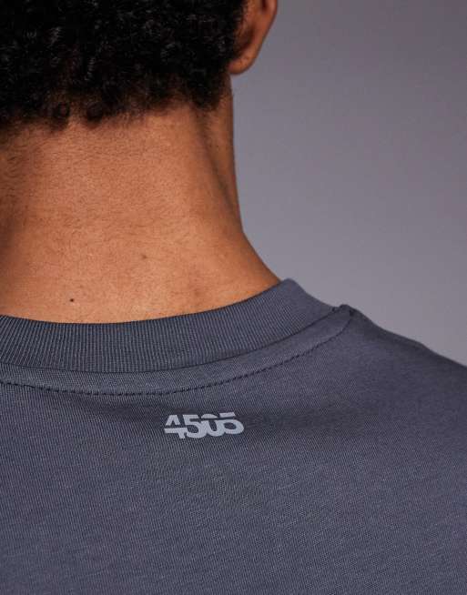 4505 Icon drop armhole cotton training vest with quick dry finish in charcoal, 5 of 5