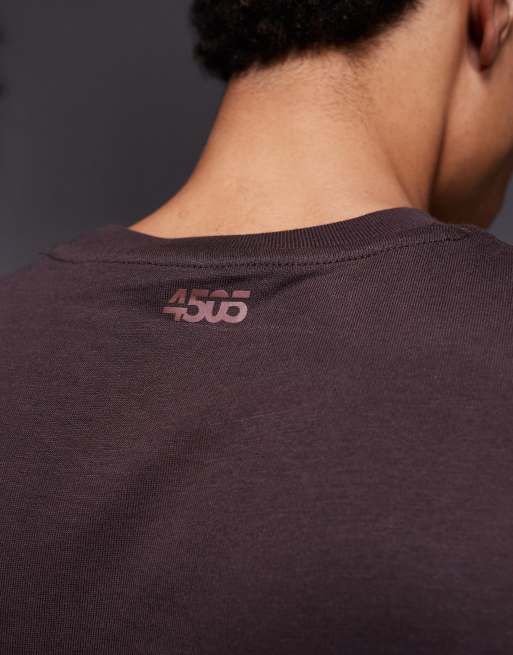 4505 Icon dropped armholes cotton training tank top with quick dry finish in raisin, 5 of 5