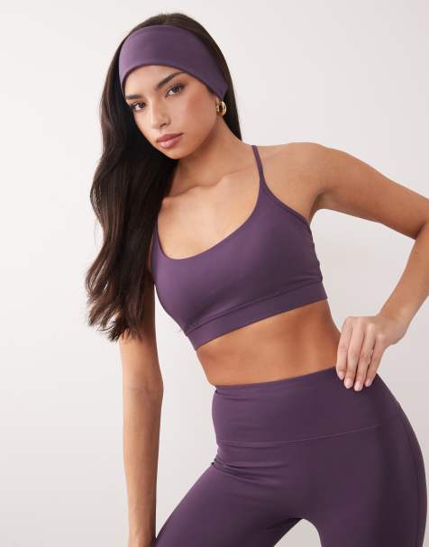 4505 Icon soft touch light support sports bra with adjustable straps in heather