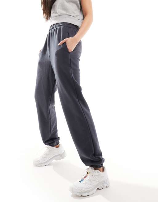 4505 - Icon - Fleece joggingbroek in leisteenblauwgrijs  