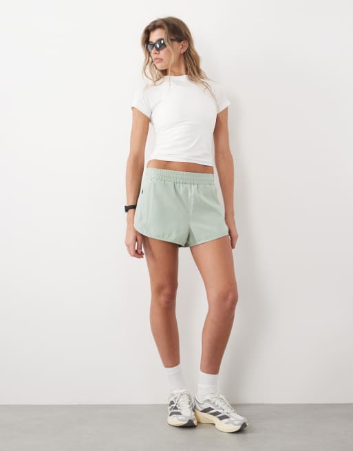 4505 Icon geweven hardloopshort met ritszakken in jade, 2 van 5