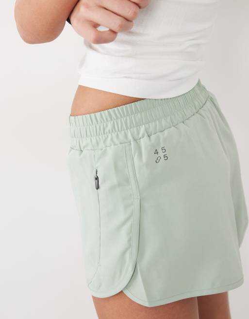 4505 Icon geweven hardloopshort met ritszakken in jade, 3 van 5