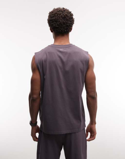 4505 - Icon - Grå oversized trænings-tanktop i bomuld med hurtigttørrende finish, 4 af 5
