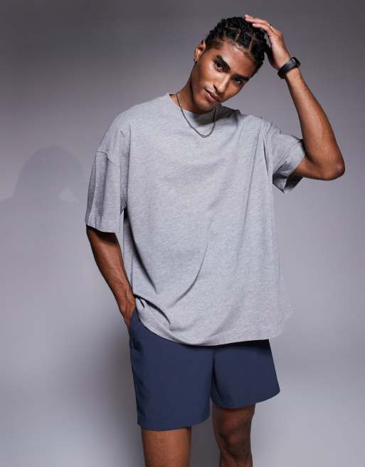 4505 – Icon – Gråmelerad, kraftig t-shirt i bomull och oversize med snabbtorkande finish, 2 av 4