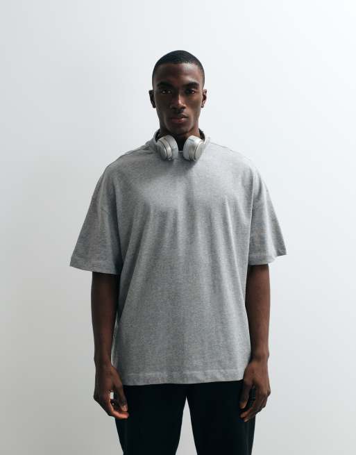 4505 – Icon – Gråmelerad, kraftig t-shirt i bomull och oversize med snabbtorkande finish , 3 av 5