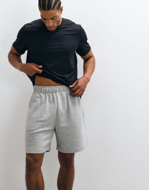 4505 – Icon – Gråmelerade sweatshorts i bomull med snabbtorkande finish - view 1