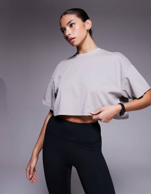 4505 Icon Heavyweight Cotton Blend Cropped T-shirt With Quick Dry Finish In Multi