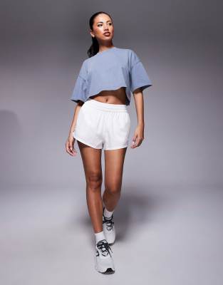 4505 Icon Heavyweight Cotton Cropped T-shirt With Quick Dry Finish In Blue