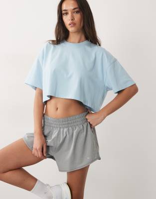 4505 Icon Heavyweight Cotton Cropped T-shirt With Quick Dry Finish In Blue
