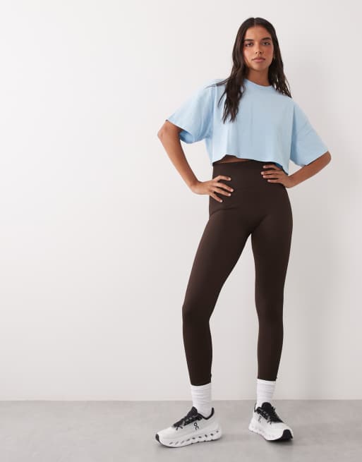 4505 Icon heavyweight cotton cropped t-shirt with quick dry finish in washed baby blue, 3 of 4