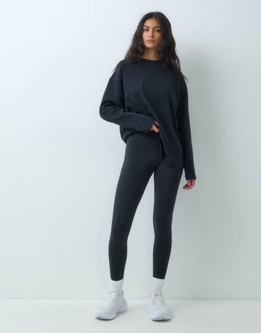 4505 Icon heavyweight cotton oversized long sleeve t-shirt in washed black, 3 of 5