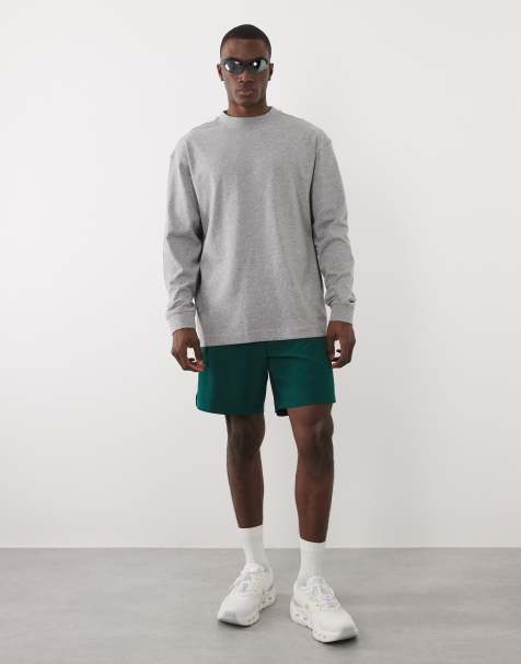 4505 Icon heavyweight cotton oversized long sleeve t-shirt with quick dry finish in grey marl