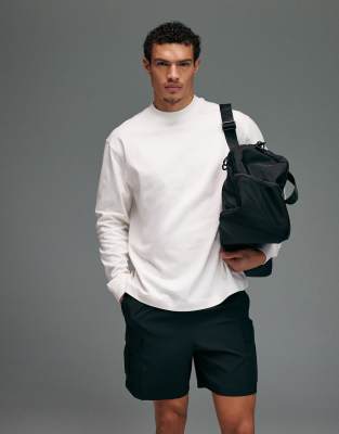 4505 Icon Heavyweight Cotton Oversized Long Sleeve T-shirt With Quick Dry Finish In White