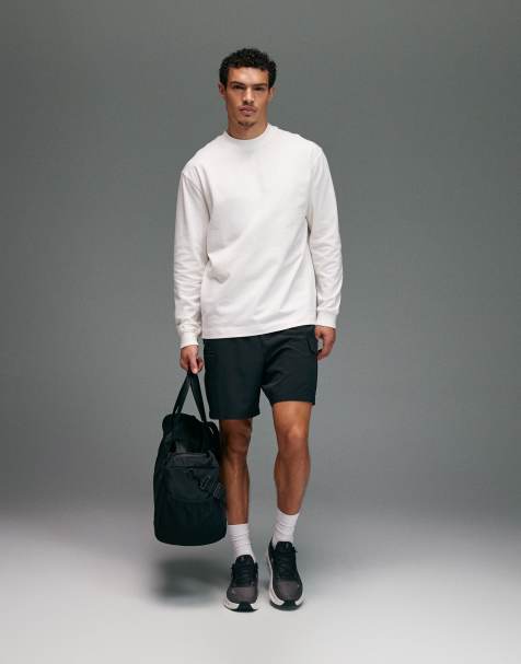 4505 Icon heavyweight cotton oversized long sleeve t-shirt with quick dry finish in off white