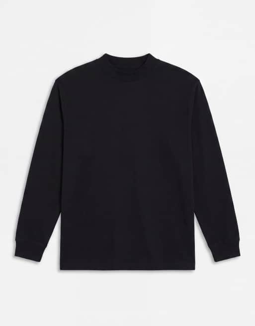 4505 Icon heavyweight cotton oversized long sleeve t-shirt with quick dry finish in washed black, 6 of 7