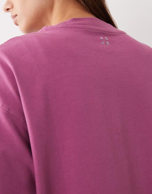 4505 Icon heavyweight cotton oversized t-shirt with quick-dry finish in berry, 3 of 4