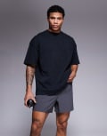 [ASOS] 4505 Icon heavyweight cotton oversized t-shirt with quick dry finish in black L Washed Black